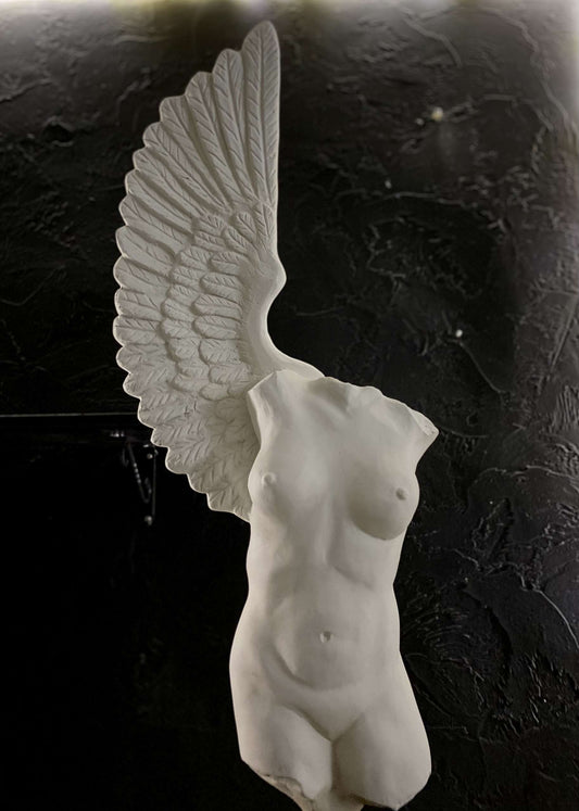 Angel Tors statue white front view