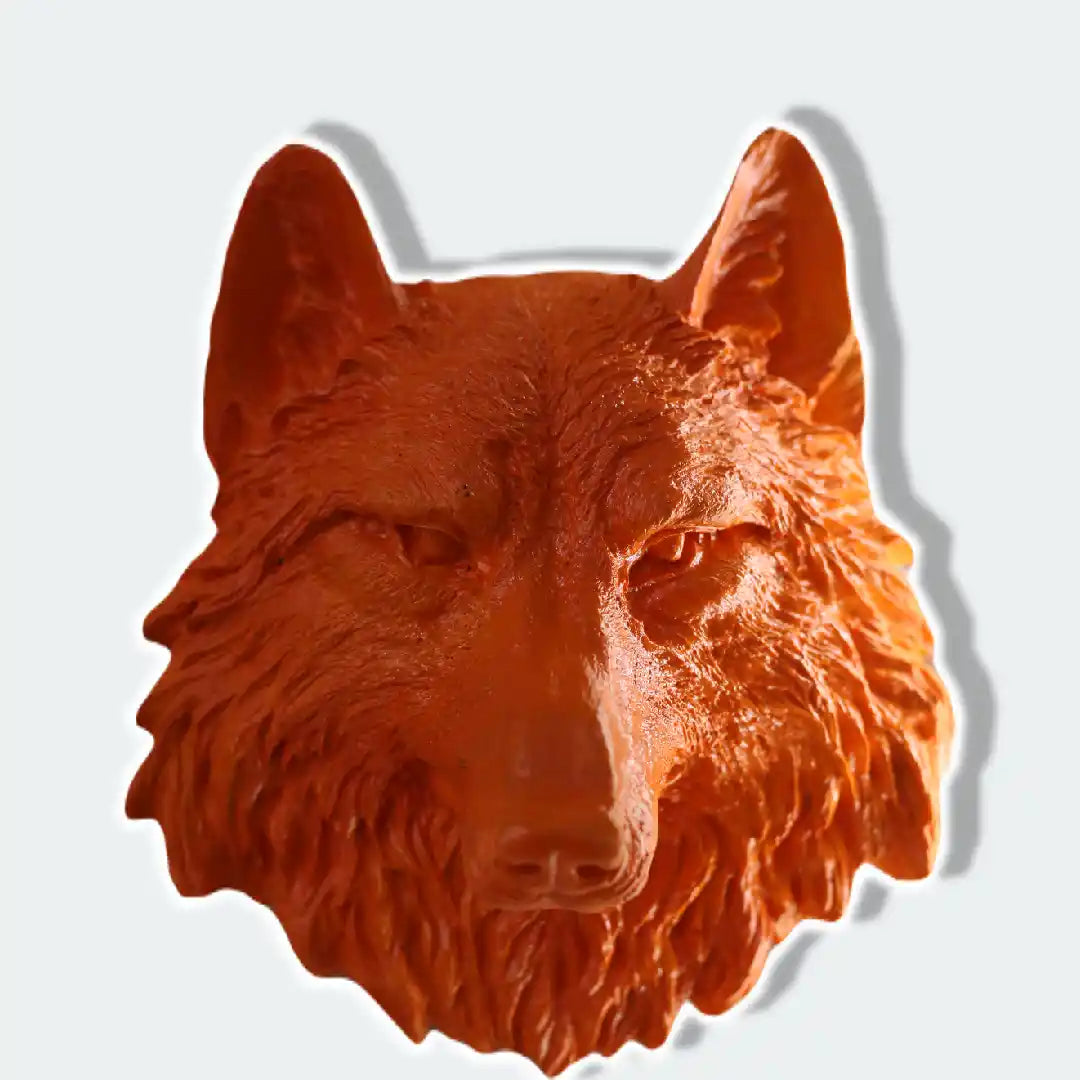 Colored Wolf Bust Wall Sculpture