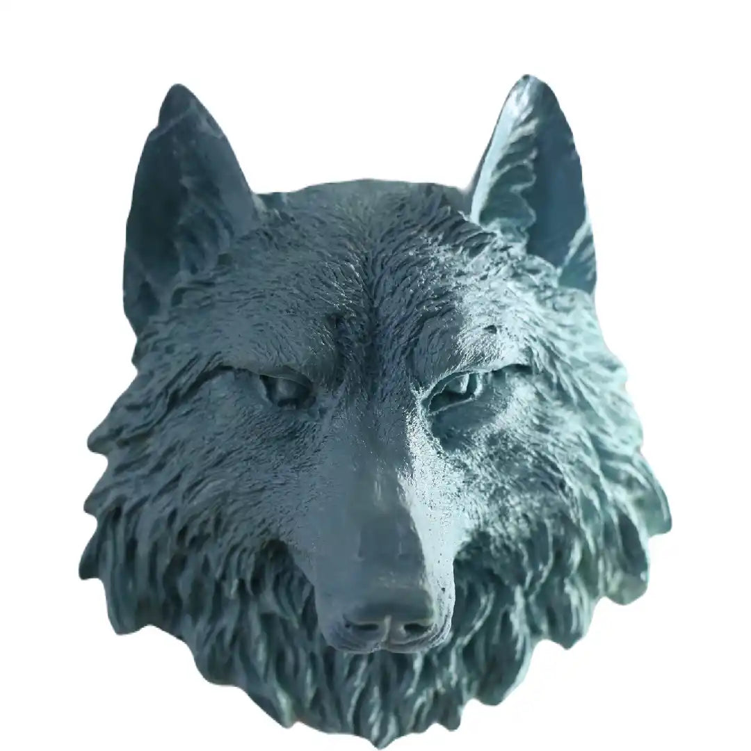 Colored Wolf Bust Wall Sculpture