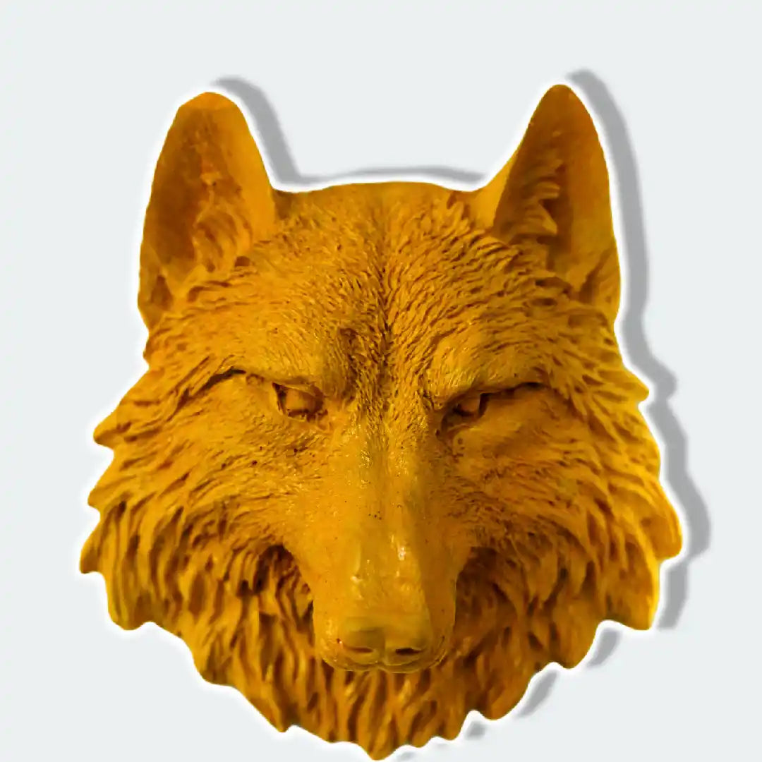 Colored Wolf Bust Wall Sculpture