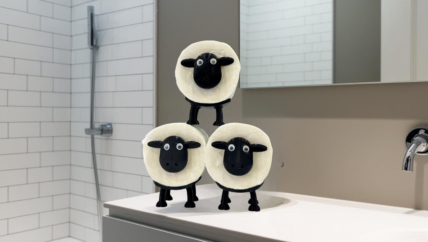 Koyun Şeklinde 3D Baskı Tuvalet Kağıdı Tutucusu - Dekoratif ve Sevimli